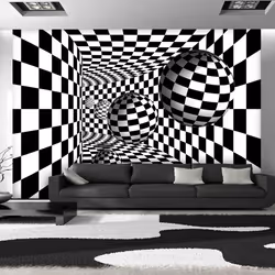 Planete Discount PD13066-400-280, Papier peint non tissé, Noir, Blanc, Noir Et Blanc, 120 g/m², Black & White Corridor, 4 ...