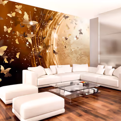 Planete Discount PD13069-400-280, Papier peint non tissé, Beige, Or, Beige, Doré, 120 g/m², Golden Path, 4000 mm