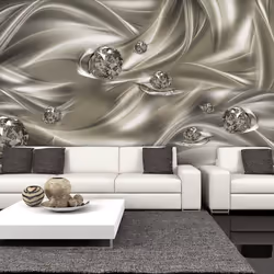 Planete Discount PD13072-250-175, Papier peint non tissé, Gris, Argent, Gris, Argent, 120 g/m², Silk Touch, 2500 mm