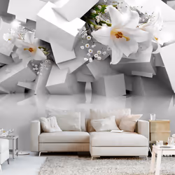 Planete Discount PD12930-400-280, Papier peint non tissé, Gris, Blanc, Gris, Blanc, 120 g/m², Lost in Chaos, 4000 mm
