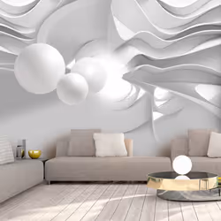 Planete Discount PD13075-400-280, Papier peint non tissé, Gris, Blanc, Blanc, Gris, 120 g/m², White Corridors, 4000 mm