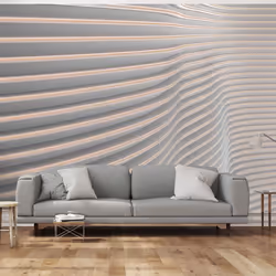 Planete Discount PD13810-400-280, Papier peint non tissé, Gris, Orange, Orange, Gris, 120 g/m², Cool Stripes, 4000 mm