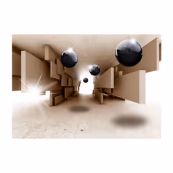 Planete Discount PD12934-100-70 papier-peint Papier peint non tissé Beige, Noir, Blanc