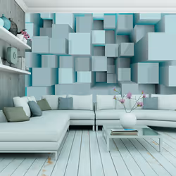Planete Discount PD12937-400-280, Papier peint non tissé, Bleu, Bleu, 120 g/m², Blue puzzle, 4000 mm