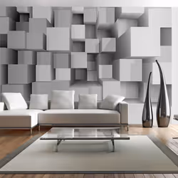 Planete Discount PD12938-400-280, Papier peint non tissé, Gris, Gris, 120 g/m², Geometric Puzzle, 4000 mm