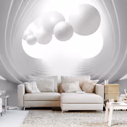 Planete Discount PD12939-200-140, Papier peint non tissé, Gris, Blanc, Blanc, Gris, 120 g/m², Gate of Modernity, 2000 mm