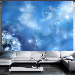 Planete Discount PD13456-100-70, Papier peint non tissé, Bleu, Blanc, Blanc, Bleu, 120 g/m², Magic of Nature, 1000 mm