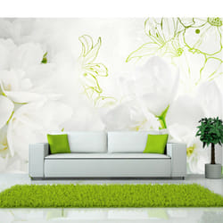 Planete Discount PD13461-300-210 papier-peint Papier peint non tissé Vert, Blanc