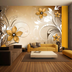 Papier peint intissé Fleurs Brown rhapsody - PD13464-400-280