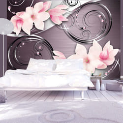 Planete Discount PD13476-150-105 papier-peint Papier peint non tissé Gris, Rose