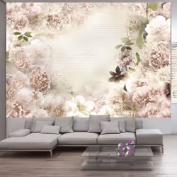 Planete Discount PD13477-200-140, Papier peint non tissé, Crème, Vert, Rose, Vert, Rose, Crème, 120 g/m², Subtle scent, 2000  ...