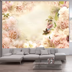 Planete Discount PD13478-100-70, Papier peint non tissé, Crème, Rose, Rose, Crème, 120 g/m², Spring fragrance, 1000 mm