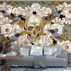 Planete Discount PD13418-350-245 papier-peint Papier peint non tissé Beige, Vert, Blanc