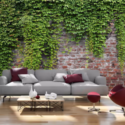 Planete Discount PD13816-400-280, Papier peint non tissé, Vert, Rouge, Vert, Rouge, 120 g/m², Briques et lierres, 4000 mm