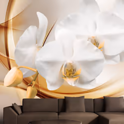 Planete Discount PD13494-200-140, Papier peint non tissé, Gris, Violet, Blanc, Blanc, Gris, Violet, 120 g/m², Orchid blossom, ...