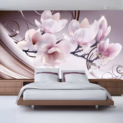 Planete Discount PD13499-400-280, Papier peint non tissé, Rose, Blanc, Rose, Blanc, 120 g/m², Meet the Magnolias, 4000 mm