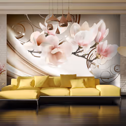 Planete Discount PD13501-100-70, Papier peint non tissé, Rose, Blanc, Blanc, Rose, 120 g/m², Waves of Magnolia, 1000 mm