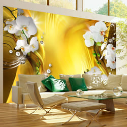 Papier peint intissé Fleurs Orchid in Gold - PD13502-400-280