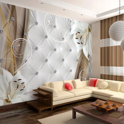 Planete Discount PD13507-250-175 papier-peint Papier peint non tissé Argent, Blanc, Jaune