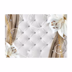 Planete Discount PD13507-250-175 papier-peint Papier peint non tissé Argent, Blanc, Jaune