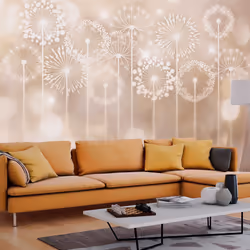 Planete Discount PD13821-400-280, Papier peint non tissé, Beige, Blanc, Jaune, Blanc, Beige, Jaune, 120 g/m², Radiant Flowers ...