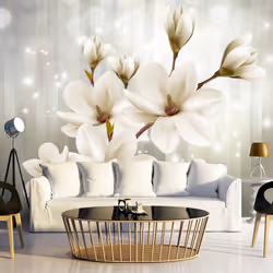 Planete Discount PD13518-400-280, Papier peint non tissé, Gris, Blanc, Jaune, Blanc, Jaune, Gris, 120 g/m², Flower Nymph, 400 ...