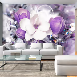 Planete Discount PD13530-400-280, Papier peint non tissé, Gris, Violet, Blanc, Blanc, Gris, Violet, 120 g/m², Purple Empress, ...