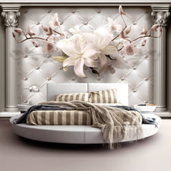 Planete Discount PD13822-100-70 papier-peint Papier peint non tissé Beige, Gris, Rose, Blanc