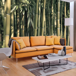 Planete Discount PD14240-400-280, Papier peint non tissé, Vert, Vert, 120 g/m², Bamboo Exotic, 4000 mm