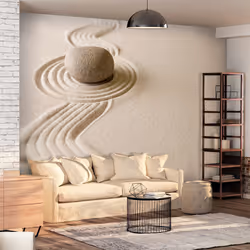 Planete Discount PD14242-400-280, Papier peint non tissé, Beige, Beige, 120 g/m², Zen: Balance, 4000 mm