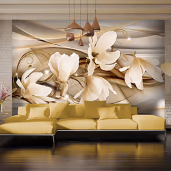Planete Discount PD13541-150-105, Papier peint non tissé, Crème, Crème, 120 g/m², Dance of Flowers, 1500 mm