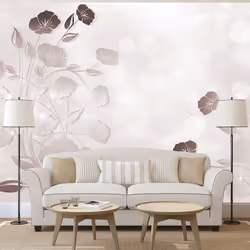 Planete Discount PD13824-100-70, Papier peint non tissé, Gris, Blanc, Blanc, Gris, 120 g/m², Gentleness of Flowers, 1000 mm