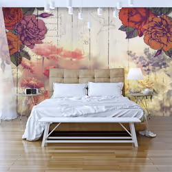 Planete Discount PD15028-400-280, Papier peint non tissé, Orange, Rose, Rouge, Blanc, Jaune, Blanc, Jaune, Rouge, Rose, Orang ...