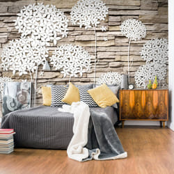 Papier peint intissé Fonds et Dessins Flowers on the Stone - PD13826-400-280