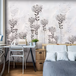 Planete Discount PD13550-250-175, Papier peint non tissé, Beige, Bleu, Beige, Azuré, 120 g/m², Winter Garden, 2500 mm