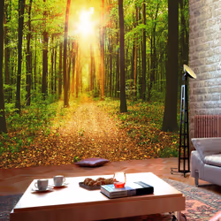 Planete Discount PD14320-400-280, Papier peint non tissé, Vert, Jaune, Vert, Jaune, 120 g/m², Mirror of Nature, 4000 mm
