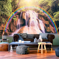 Planete Discount PD14327-200-140, Papier peint non tissé, Vert, Jaune, Vert, Jaune, 120 g/m², Magical Waterfall, 2000 mm