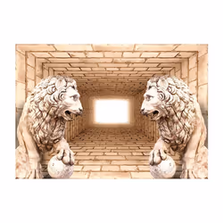 Papier peint intissé Fonds et Dessins Mystery of lions - PD13832-400-280