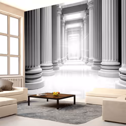 Planete Discount PD14804-400-280, Papier peint non tissé, Gris, Gris, 120 g/m², Ancient parthenon, 4000 mm