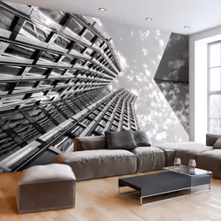 Planete Discount PD14817-400-280, Papier peint non tissé, Noir, Blanc, Noir Et Blanc, 120 g/m², Reach for the Sky, 4000 mm