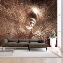 Planete Discount PD14818-400-280, Papier peint non tissé, Rouge, Jaune, Jaune, Rouge, 120 g/m², Underground Corridor, 4000 mm