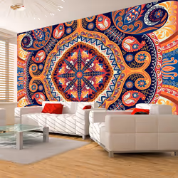 Planete Discount PD13849-400-280, Papier peint non tissé, Bleu, Orange, Rouge, Blanc, Orange, Bleu Marine, Blanc, Rouge, Colo ...