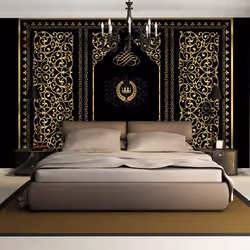 Planete Discount PD13853-250-175, Papier peint non tissé, Noir, Jaune, Noir, Jaune, 120 g/m², Charm of the Night, 2500 mm