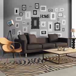 Planete Discount PD13860-400-280, Papier peint non tissé, Noir, Gris, Blanc, Noir Et Blanc, Gris, 120 g/m², Wall full of fram ...