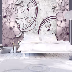 Planete Discount PD13863-400-280, Papier peint non tissé, Violet, Blanc, Violet, Blanc, 120 g/m², Heather Dream, 4000 mm