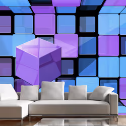 Planete Discount PD12958-400-280, Papier peint non tissé, Bleu, Violet, Bleu, Violet, 120 g/m², Rubik's cube: variation, 4000 ...