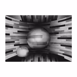 Papier peint intissé 3D et Perspective Gray sphere - PD12959-400-280