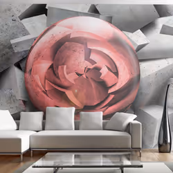 Planete Discount PD13874-400-280, Papier peint non tissé, Gris, Rouge, Rouge, Gris, 120 g/m², Rose de pierre, 4000 mm