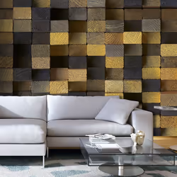 Planete Discount PD13881-400-280, Papier peint non tissé, Noir, Noir, 120 g/m², Wooden cubes, 4000 mm
