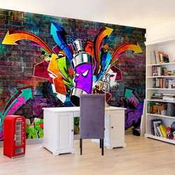 Papier peint intissé Street art Graffiti: Colourful attack - PD14675-400-280